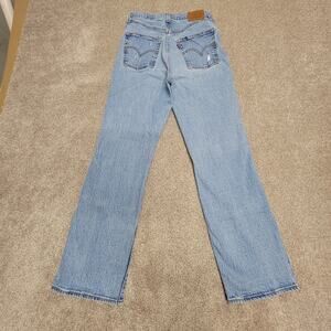 distressed Levi’s Ribcage Straight 28x29 Classic Americana Heritage blue Jeans